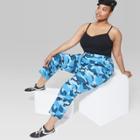 Women's Plus Size Camo Cargo Pants - Wild Fable Blue