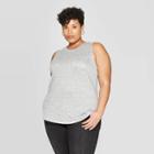 Women's Plus Size Crewneck Pocket Tank Top - Ava & Viv Gray X