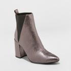 Women's Nikita Metallic Pointed Fashion Boots - A New Day Pewter (silver)