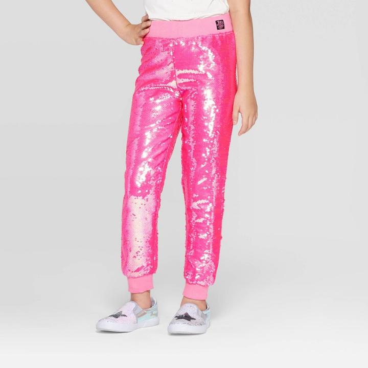 Girls' Jojo's Closet D.r.e.a.m. Tour Flip Sequin Jogger Pants - Pink