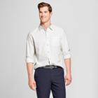 Men's Long Sleeve Cotton Slub Button-down Shirt - Goodfellow & Co True White