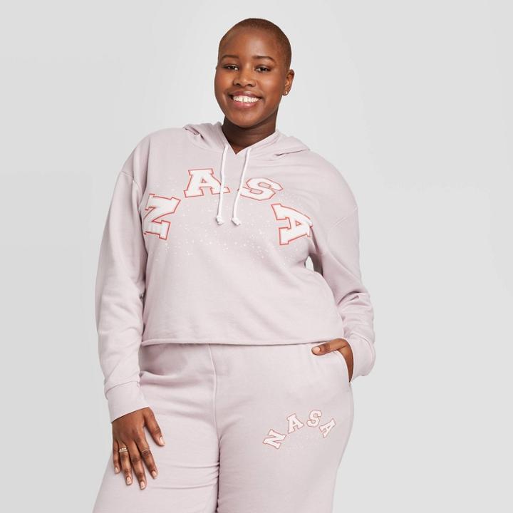 Women's Nasa Plus Size Cropped Sweatshirt (juniors') - Rose 1x, Women's, Size: