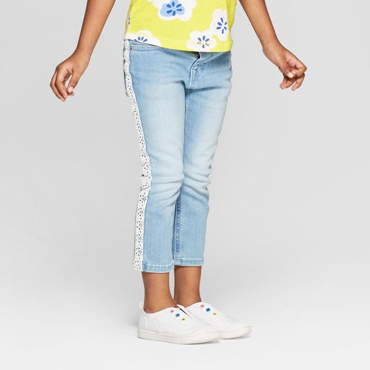 Toddler Girls' Embroidered Skinny Jeans - Cat & Jack Blue