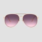 Women's Aviator Metal Sunglasses - A New Day Rose Gold, Women's, Size: Small, Pink Gold