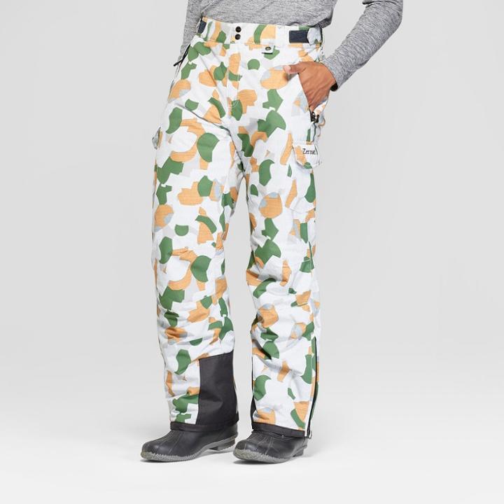 C9 Champion Men's Cargo Camo Print Snow Pants - Zermatt White