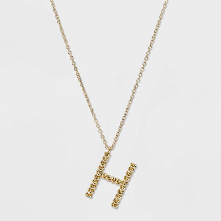 Sugarfix By Baublebar Initial H Pendant Necklace - Gold