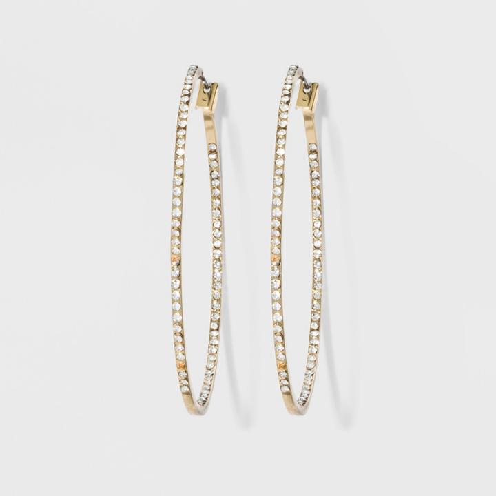 Hoop With Pave Stones Earrings - A New Day Gold