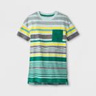 Boys' Short Sleeve Stripe T-shirt - Cat & Jack Green/aqua
