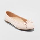 Women's Wide Width Hope Elastic Band Round Toe Mary Jane Ballet Flats - A New Day Mochaccino 9w,