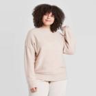 Women's Plus Size Mock Turtleneck Pullover Sweater - Universal Thread Tan