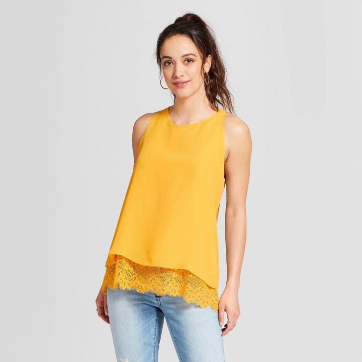 Zac & Rachel Women's Lace Trim Tank - Zac And Rachel - Orange
