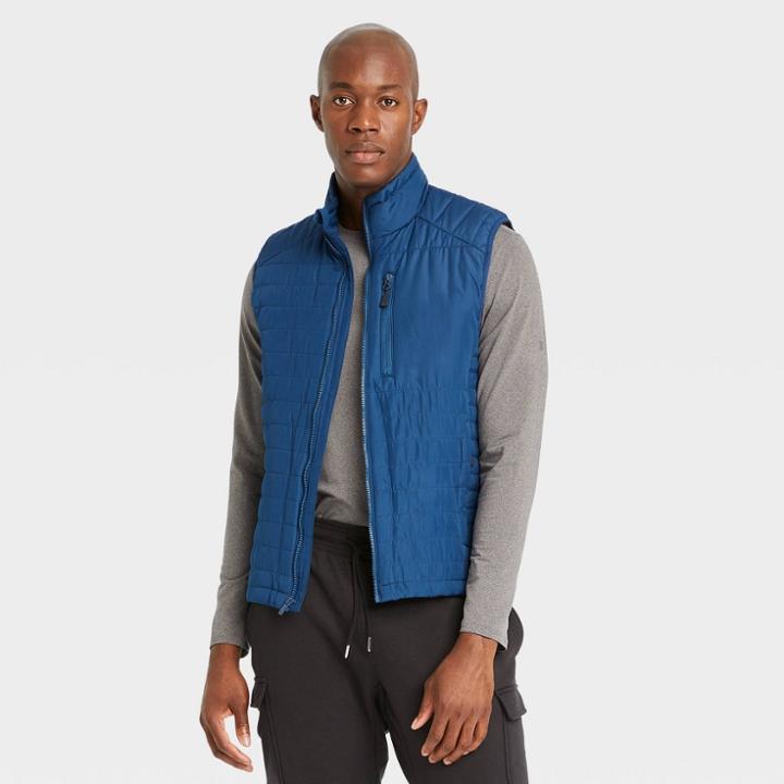 Men's Lightweight Puffer Vest - All In Motion Navy