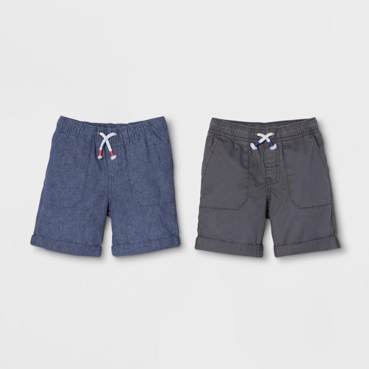 Toddler Boys' 2pk Pull-on Shorts - Cat & Jack Black/light Blue