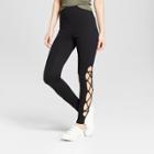 Women's High Waisted Lace-up Leggings - Mossimo Supply Co. Black