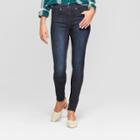 Women's High-rise Zippered Split Hem Skinny Jeans - Universal Thread Dark Wash