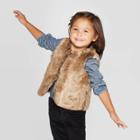 Oshkosh B'gosh Toddler Girls' Faux Fur Vest - Brown 12m, Toddler Girl's