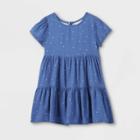Toddler Girls' Tiered Short Sleeve Dress - Cat & Jack Blue