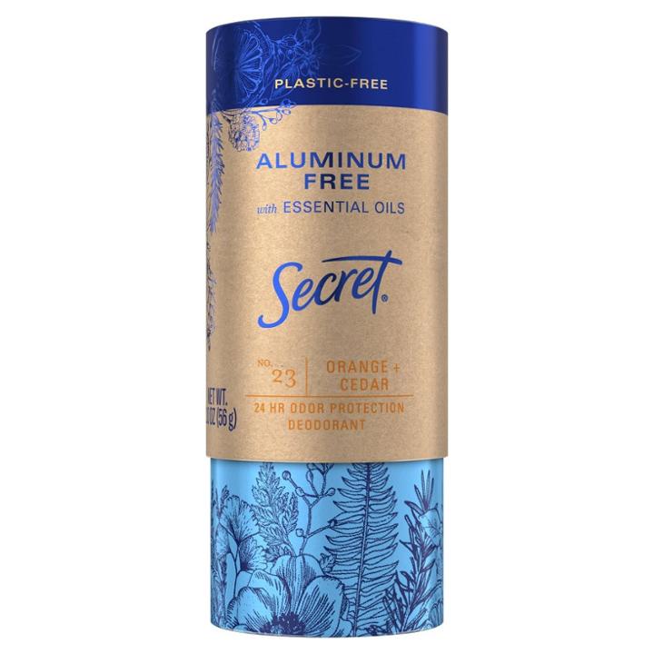 Secret Sustainable Packaging Women's Deodorant With Essential Oils Orange & Cedar