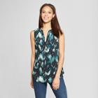 Women's Printed Popover Tank Top - Mossimo Green