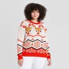 Zoe+liv Women's Rudolph Fair Isle Plus Size Light Up Graphic Pullover Sweater