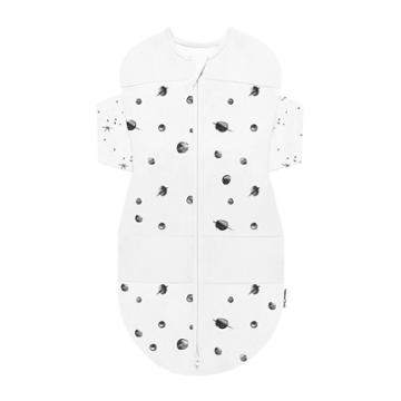 Happiest Baby Snoo Sack Swaddle Wrap - White With Black Planets Stars On Wings -