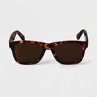 Men's Tortoise Print Acetate Square Surf Sunglasses - Goodfellow & Co Brown