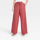 Women's Mid-rise Relaxed Fit Pants - A New Day Dark Pink