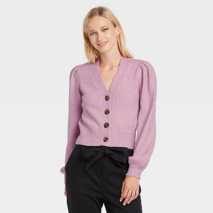 Women's Shruken Cardigan - Who What Wear Lilac