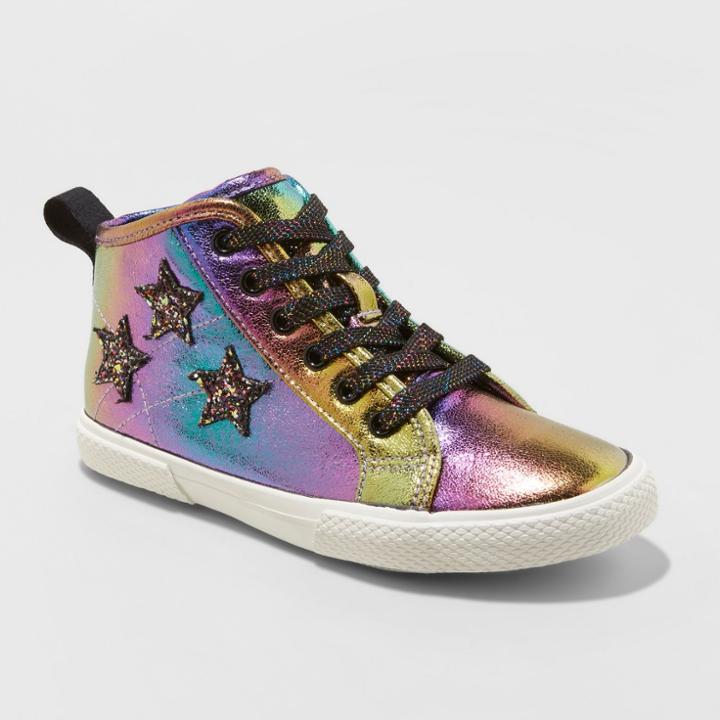 Girls' Arianna High Top Glitter Sneakers - Cat & Jack Gold