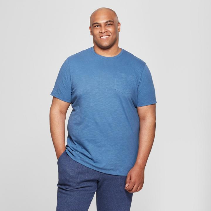 Target Men's Tall Short Sleeve Pocket Crew Neck T-shirt - Goodfellow & Co Waterloo Blue