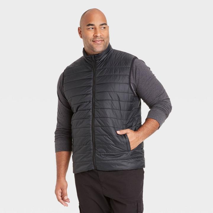 Men's Tall Lightweight Puffer Vest - Goodfellow & Co Black