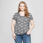 Women's Plus Size Bat Print Sweatshirt - Grayson Threads (juniors') Charcoal