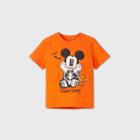 Disney Toddler Boys' Mickey Mouse Scary Cute Halloween Short Sleeve Graphic T-shirt - Orange