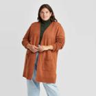 Women's Plus Size Open-front Cozy Cardigan - A New Day Rust