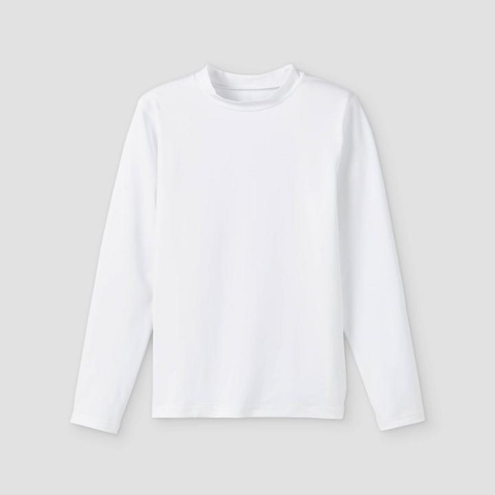 Boys' Solid Long Sleeve Rash Guard Swim Shirt - Cat & Jack White