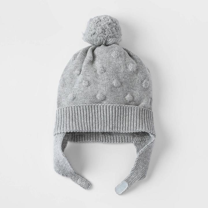 Baby Girls' Bobble Hat - Cat & Jack Gray Newborn