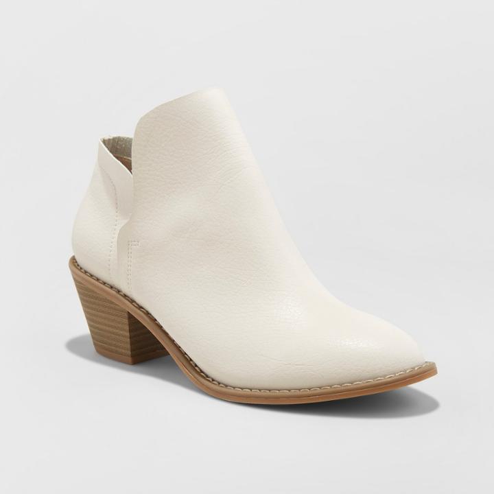 Women's Indie Heeled Wide Width Booties - Universal Thread White 9.5w,