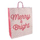 Jumbo Merry And Bright Christmas Gift Bag Brown - Wondershop