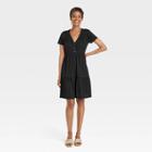 Women's Flutter Short Sleeve Knit A-line Dress - Knox Rose Black