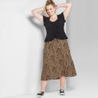 Women's Plus Size Short Sleeve Cinch Front Peplum Blouse - Wild Fable Black