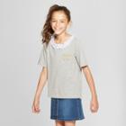 Girls' Harry Potter Ruffle Neck Short Sleeve T-shirt - Gray