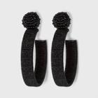 Seed Bead Post With Thread Wrapped Hoop Earrings - A New Day Black