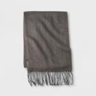 Men's Plaid Brushed Twist Fringe Wrap Scarf - Goodfellow & Co Taupe (brown)