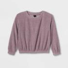 Girls' Cozy Crew Neck Sweatshirt - Art Class Purple