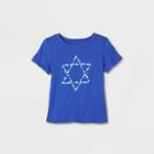 Toddler Adaptive 'hanukkah Star' Short Sleeve Graphic T-shirt - Cat & Jack Bright Blue
