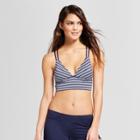 Women's Striped Midkini Bralette Bikini Top - Mossimo Navy/white S, Blue/white