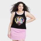 Women's Sailor Moon Plus Size Racerback Cropped Graphic Tank Top - Black