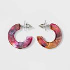 Acetate Open Hoops Earrings - A New Day Red, Women's