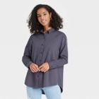 Women's Long Sleeve Button-down Shirt - Universal Thread Dark Gray