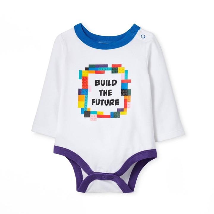 Baby 'build The Future' Graphic Bodysuit - Lego Collection X Target White Newborn